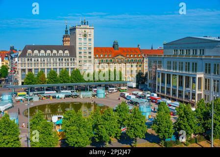 Leipzig, Allemagne, 9 août 2022: Vue de l'opéra de Leipzig, Allemagne. Banque D'Images