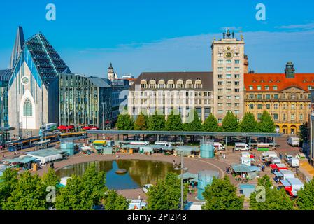 Leipzig, Allemagne, 9 août 2022: Augustusplatz dans la ville allemande de Leipzig. Banque D'Images