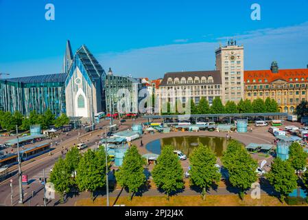 Leipzig, Allemagne, 9 août 2022: Augustusplatz dans la ville allemande de Leipzig. Banque D'Images