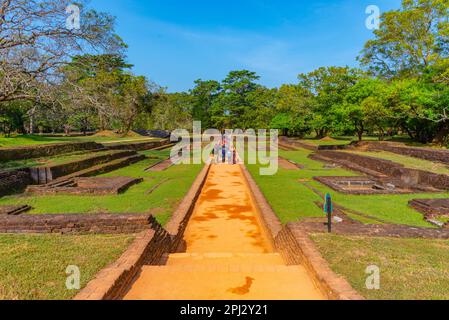 Sigiriya, Sri Lanka, 5 février 2022: Jardins de la forteresse de Sigiriya au Sri Lanka. Banque D'Images