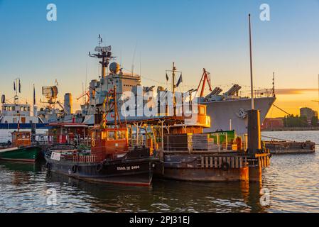 Göteborg, Suède, 9 juillet 2022 : navires militaires dans le port de Göteborg, Suède. Banque D'Images