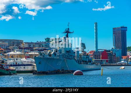 Göteborg, Suède, 10 juillet 2022 : navires militaires dans le port de Göteborg, Suède. Banque D'Images