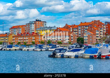 Karlskrona, Suède, 14 juillet 2022: Port de plaisance dans la ville suédoise Karlskrona. Banque D'Images