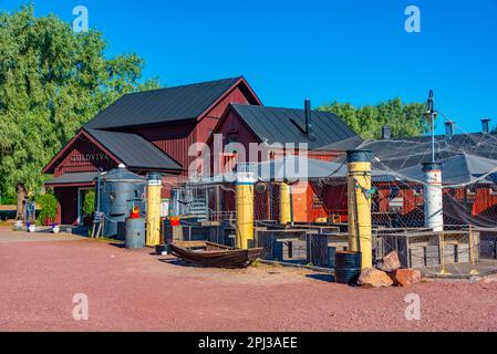 Mariehamn, Finlande, 31 juillet 2022: SjГ ökvarteret musée en plein air à Mariehamn aux îles Aland, Finlande. Banque D'Images