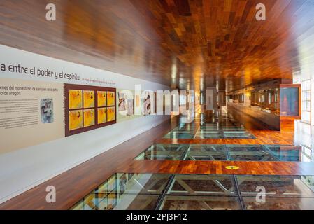 Jaca, Espagne, 31 mai 2022: Exposition à l'intérieur du centre d'interprétation du Royaume d'Aragon près de Jaca, Espagne. Banque D'Images