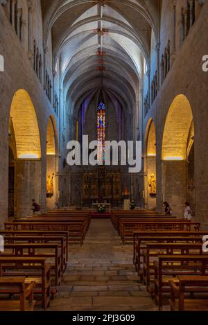 Gérone, Espagne, 26 mai 2022 : intérieur de la cathédrale dans la ville espagnole de Gérone. Banque D'Images