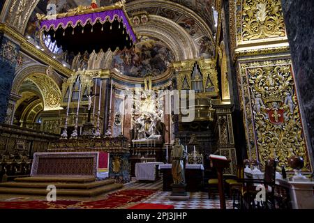 La Valette, Malte. 27th mars 2023. St. La co-cathédrale de Jean est une cathédrale catholique romaine située à la Valette, à Malte, dédiée à Saint Jean-Baptiste. Banque D'Images