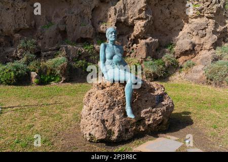 Statue sur la promenade entre la Carihuela et Torremolinos, Espagne, Costa Del sol Banque D'Images