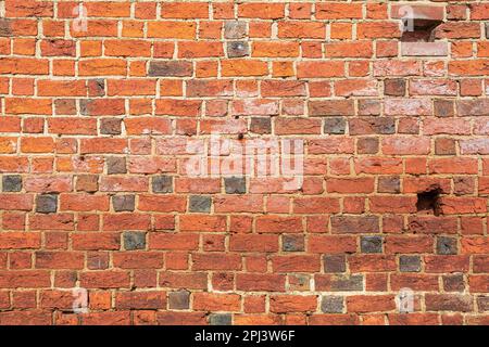 La texture des murs de briques d'argile rouge. Vieux mur de brique rouge texture Banque D'Images