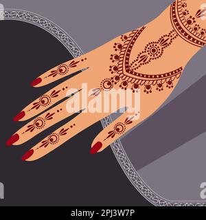 EID Henna Mehndi mains Vector Illustration Eid Henna main dessiné Henna Vector Design Banque D'Images