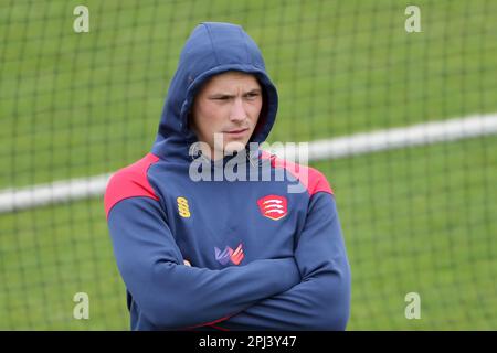 Michael Pepper d'Essex pendant Kent CCC vs Essex CCC, friendly Match Cricket au terrain de Spitfire le 30th mars 2023 Banque D'Images