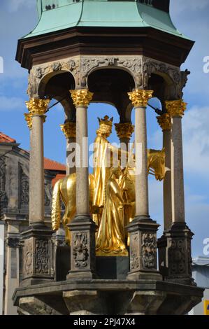 Allemagne, Saxe-Anhalt, Magdebourg: Le Magdeburger Reiter (Rider) (1240), la première statue équestre au nord des Alpes. Banque D'Images