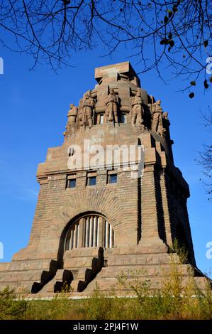 Allemagne, Saxe, Leipzig: Le monolithe 'Monument de la bataille des Nations' (Völkerschlachtdenkmal) construit entre 1898 et 1913 à la mémoire des hommes wh Banque D'Images