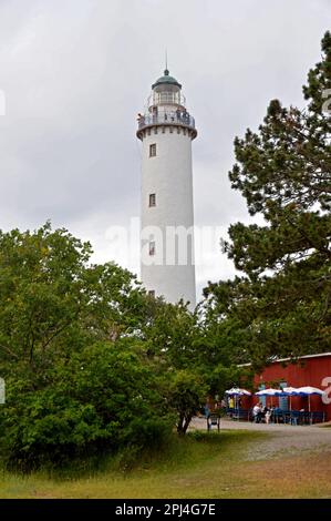 Suède, île d'Öland: Construit en 1844-5, le phare 'Lange Erik' est de 32 mètres de haut et se dresse à l'extrémité nord de l'île. En été Banque D'Images