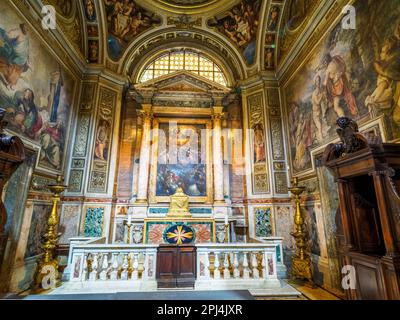 Cappella della Santissima Trinita' (Chapelle de la Sainte Trinité) dans l'Église de Jésus - Rome, Italie Banque D'Images