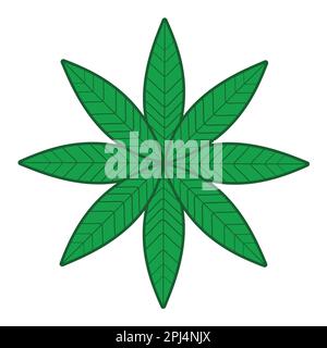 Icône de feuille de cannabis. Plante de marijuana. Conception isolée. Illustration vectorielle Illustration de Vecteur