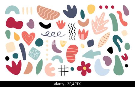 Collection de formes géométriques abstraites. Ensemble abstrait de style moderne éléments. Illustration tendance. Illustration de Vecteur