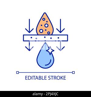 Icône de couleur RVB du système de filtration d'eau sale Illustration de Vecteur