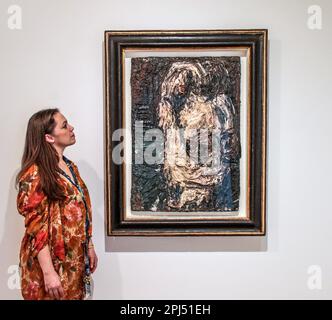 Hastings, East Sussex, Royaume-Uni. 31st mars 2023. Leon Kossoff, Potrait de Philip, 1962, huile sur Bard. Ouverture à Hastings Contemporary le 1 avril 2023 (jusqu'au 24 septembre), Soutine/Kossff couple deux figures majeures de la peinture du 20th siècle: L'une maîtrise de l'École de Paris, l'autre maîtrise de l'École de Londres.Paul Quezada-Neiman/Alay Live News crédit: Paul Quezada-Neiman/Alay Live News Banque D'Images