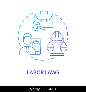 Icône de concept de gradient bleu du droit du travail Illustration de Vecteur