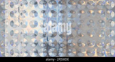 Motif de texture d'arrière-plan vaporwave en feuilles de chrome holographique argentées irisées sans couture. Effet de lumière à prisme arc-en-ciel réfléchissant. Géométrique futuriste p Banque D'Images