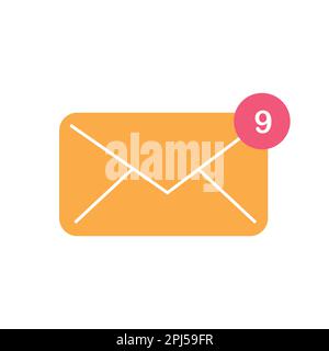 Enveloppe Web contenant des messages non lus Illustration de Vecteur