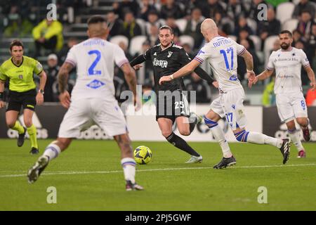 Lors de la série, Un match entre Juventus et UC Sampdoria au stade Allianz de 12 mars 2023 à Turin, en Italie. Banque D'Images