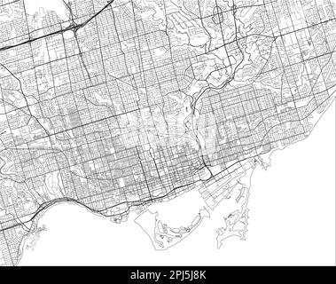 Carte de la ville de Toronto à vecteur noir et blanc avec des couches séparées bien organisées. Illustration de Vecteur