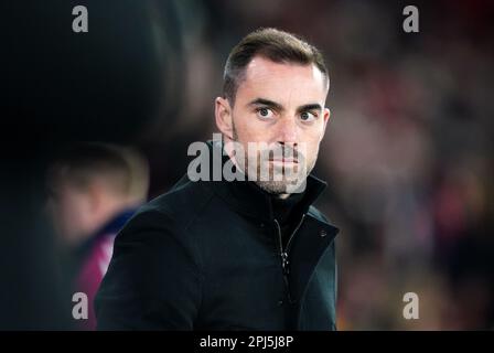 Photo du dossier en date du 01-03-2023 du directeur de Southampton, Ruben selles, qui ne gaspira pas de temps à essayer de déterminer combien de points garderont son côté dans la Premier League alors qu'ils se préparent à affronter les rivaux de relégation West Ham. Date de publication : vendredi 31 mars 2023. Banque D'Images