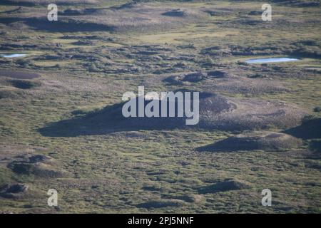 Volcans et pseudo cratères autour du lac Mývatn en Islande Banque D'Images