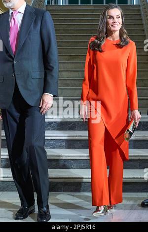 La reine Letizia d'Espagne assiste à un événement de littérature pour commémorer le centenaire de la première librairie 'Casa Del Libro' à Madrid. (Photo par Atilano Garcia / SOPA Images / Sipa USA) Banque D'Images