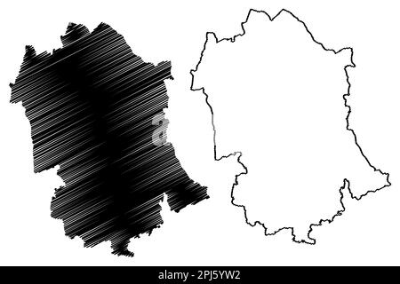 Uttlesford zone non-métropolitaine (Royaume-Uni de Grande-Bretagne et d'Irlande du Nord, comté cérémonial Essex, Angleterre) illustration vectorielle, Illustration de Vecteur