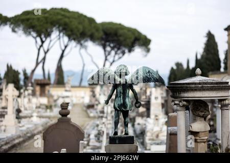 Tombes au cimetière de la porte Sante, abbaye de San Miniato al Monte, Florence Banque D'Images