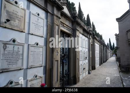 Tombe familiale et tombe du créateur de Pinnochio Carlo Collodi au cimetière de la porte Sante, San Miniato al Monte, Florence Banque D'Images