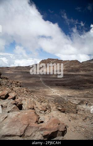 Sentier de Machame, Mont Kilimandjaro, Tanzanie Banque D'Images