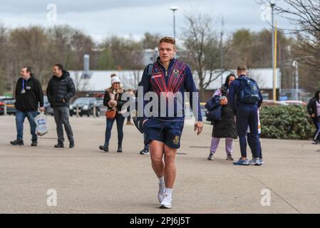 St Helens, Royaume-Uni. 31st mars 2023. Jonny Lomax #6 de St Helens arrive lors du match de la Super League Round 7 de Betfred St Helens vs Wakefield Trinity au stade totalement Wicked, St Helens, Royaume-Uni, 31st mars 2023 (photo de Mark Cosgrove/News Images) à St Helens, Royaume-Uni, le 3/31/2023. (Photo de Mark Cosgrove/News Images/Sipa USA) crédit: SIPA USA/Alay Live News Banque D'Images