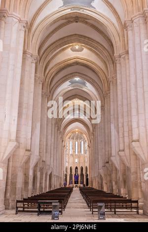 Europe, Portugal, Alcobaca. 14 avril 2022. Intérieur du monastère d'Alcobaca, site classé au patrimoine mondial de l'UNESCO. Banque D'Images