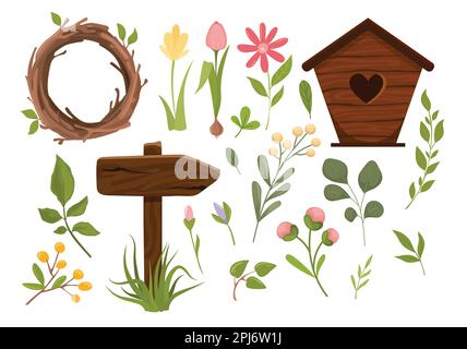 Collection grandes Pâques et printemps Illustration de Vecteur