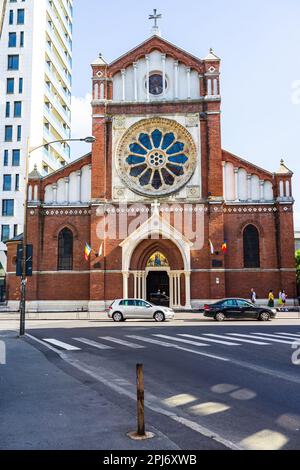 Détail de St. Cathédrale catholique Joseph ou Catedrala SF. Iosif à Bucarest, Roumanie Banque D'Images