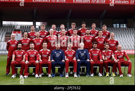 Manchester, Royaume-Uni. 31st mars 2023. 31st mars 2023, Lancashire County Cricket Club, The Emirates Old Trafford, Manchester England; Lancashire County Cricket Club 2023 Media Day; Lancashire Lightning Squad pose pour les caméras lors de la Journée des médias d'aujourd'hui à Emirates Old Trafford avant le début de la semaine prochaine de la saison de cricket 2023 Credit: Images de sports action plus/Alamy Live News Banque D'Images