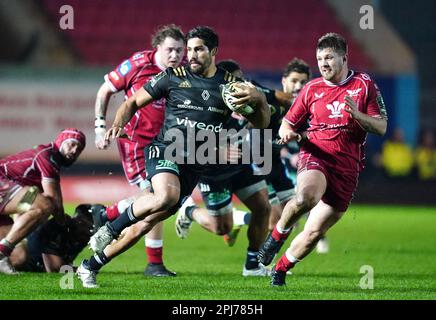 Rodrigo Bruni DE CA Brive lors de la manche de seize matchs DE la COUPE DU défi EPCR au parc y Scarlets, Llanelli. Date de la photo: Vendredi 31 mars 2023. Banque D'Images