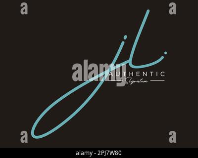 Vecteur de modèle de logo de signature JL. Illustration de Vecteur