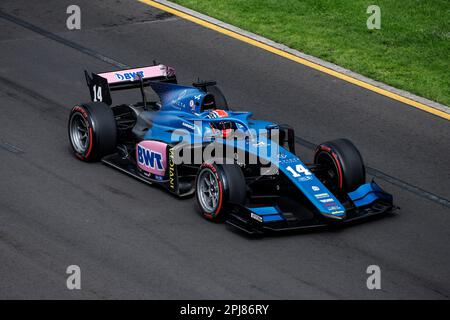 14 DOOHAN Jack (aus), Uni-Virtuosi Racing, Dallara F2, action lors de la ronde 3rd du Championnat de Formule 2 de la FIA 2023 de 31 mars à 2 avril 2023 sur le circuit Albert Park, à Melbourne, Australie - photo Xavi Bonilla / DPPI crédit: DPPI Media / Alamy Live News Banque D'Images