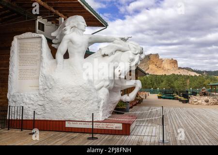 Plâtre 1/34th maquette de Crazy Horse Memorial, Black Hills, Dakota du Sud, États-Unis d'Amérique Banque D'Images