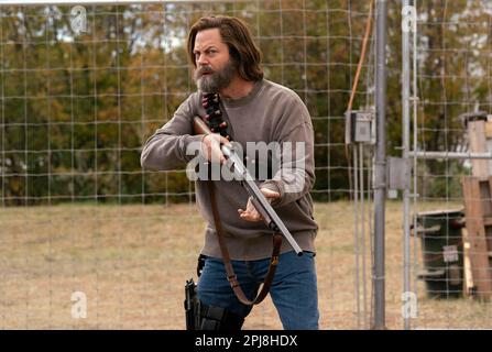 NICK OFFERMAN DANS LA DERNIÈRE DES ÉTATS-UNIS (2023), DIRIGÉ PAR LIZA JOHNSON, CRAIG MAZIN ET NEIL DRUCKMANN. Crédit : PlayStation Productions / Sony Pictures Television / Album Banque D'Images