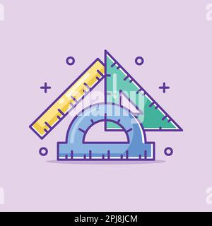 Ensemble mignon de règles colorées Illustration de Vecteur