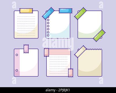 Jolie collection de notes adhésives Illustration de Vecteur