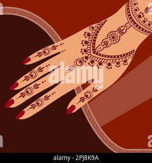 EID Henna Mehndi mains Vector Illustration Eid Henna main dessiné Henna Vector Design Banque D'Images