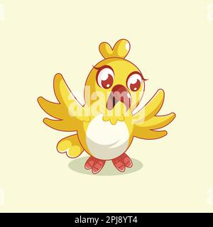 Personnage de dessin animé d'un oiseau perroquet jaune Illustration de Vecteur