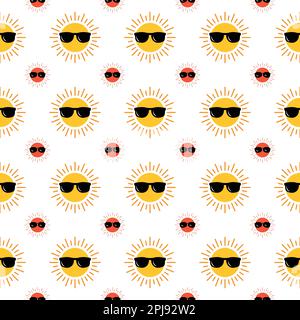 Motif sans coutures pour le soleil. Motif coloré sans coutures pour le soleil. Motif sans couture Illustration de Vecteur